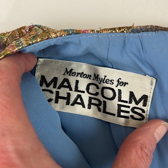 VINTAGE Morton  Miles for Malcolm Charles Metallic Sleeveless Gown - Picture 9 of 13